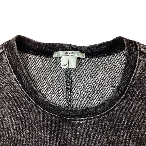 Helmut Lang Acid Wash Sweatshirt Dress – Size S – Gray Grunge / Faded Black Y2K - Picture 4 of 9